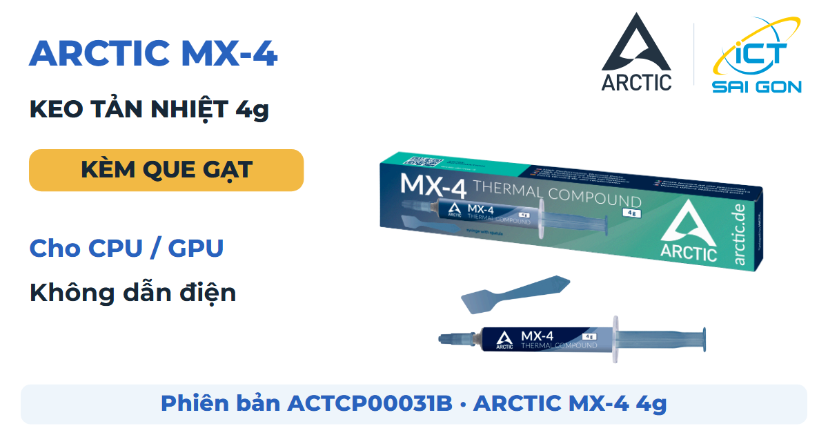 Keo tản nhiệt ARCTIC MX-4 4g kèm que gạt, mã ACTCP00031B